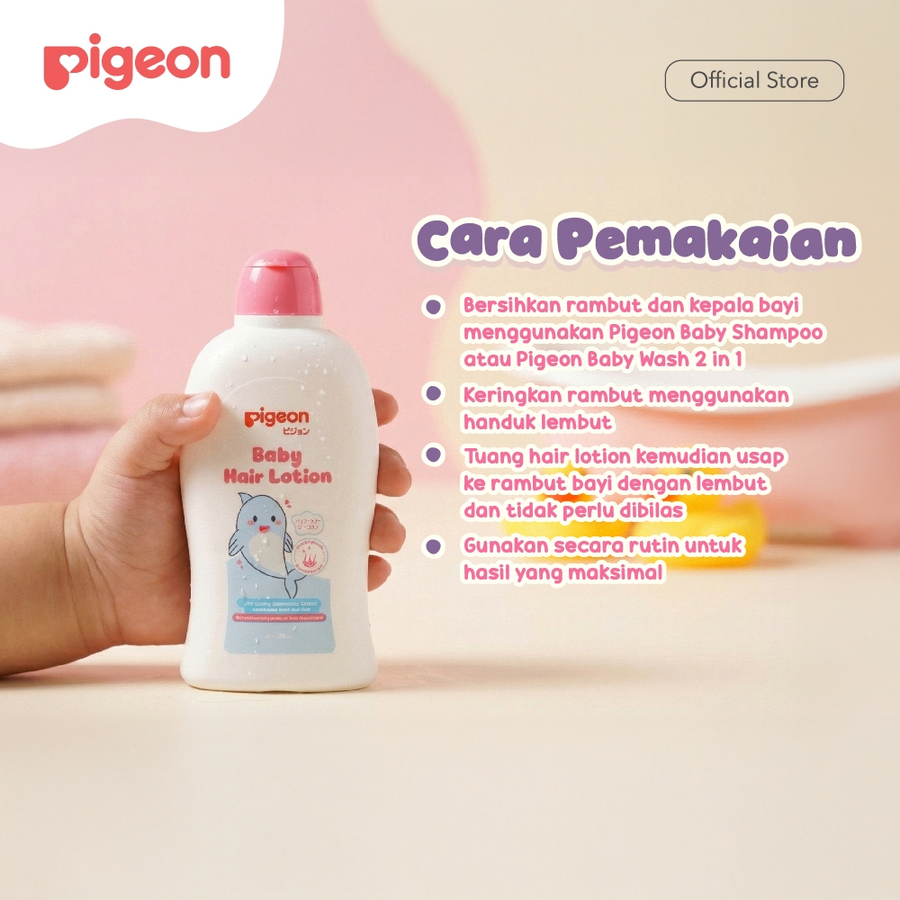 PIGEON Baby Hair Lotion Hypoallergenic Losion Rambut Bayi Halal BPOM Foto 3