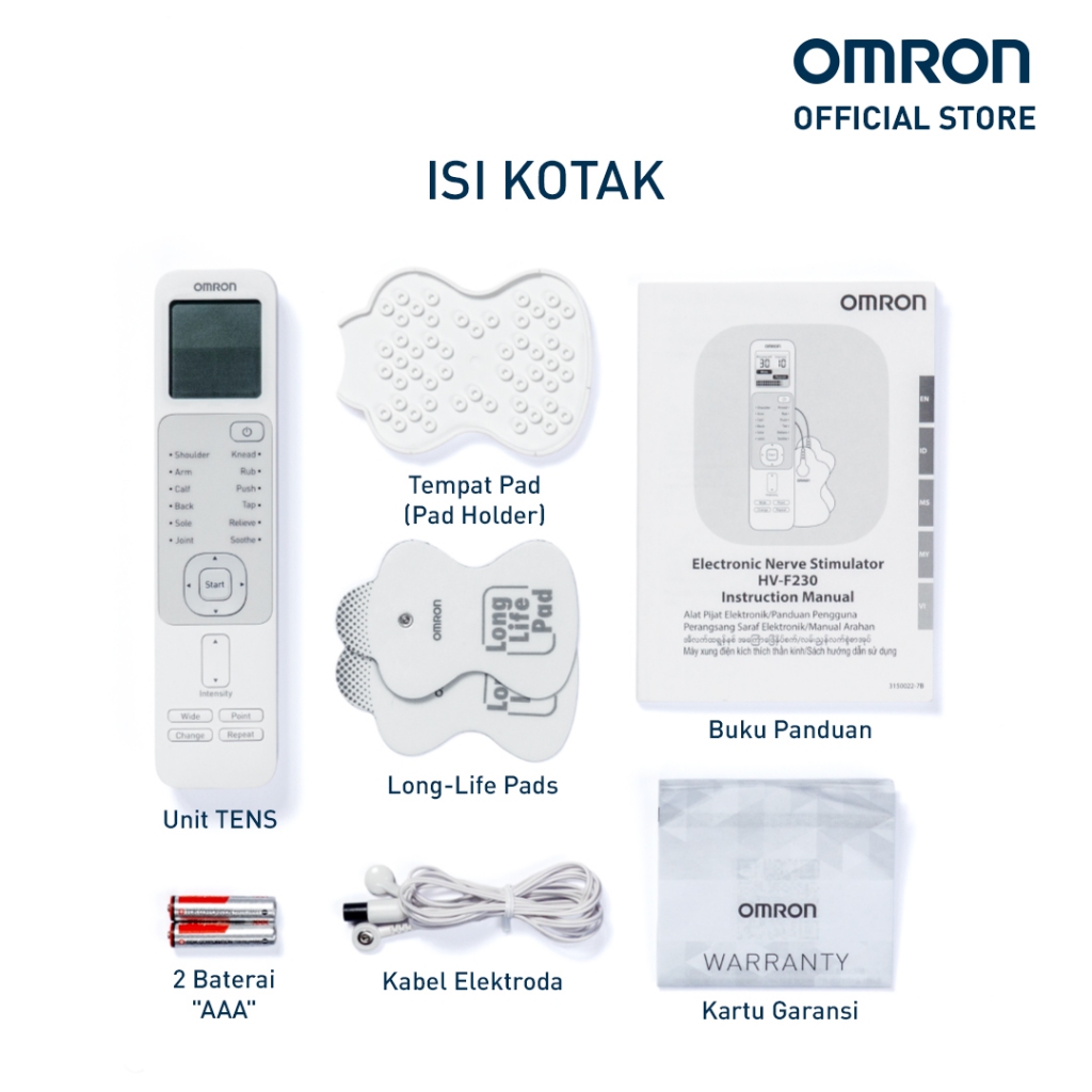 Omron HV-F230 TENS Massager Elektrik Alat Terapi Nyeri Otot 12 Mode Foto 6