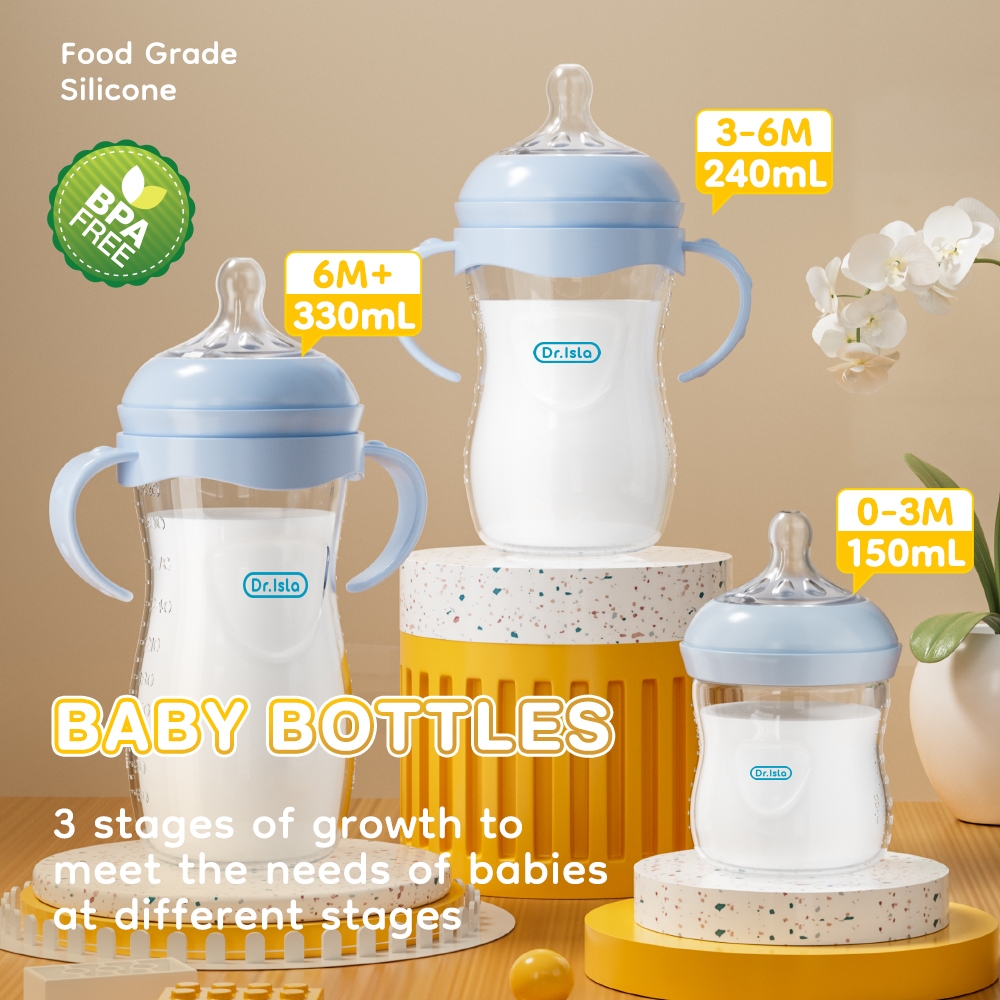 Dr.isla Botol Susu Bayi Set 150ml 240ml 330ml Anti Kolik Polka Dot BPA Free Foto 2