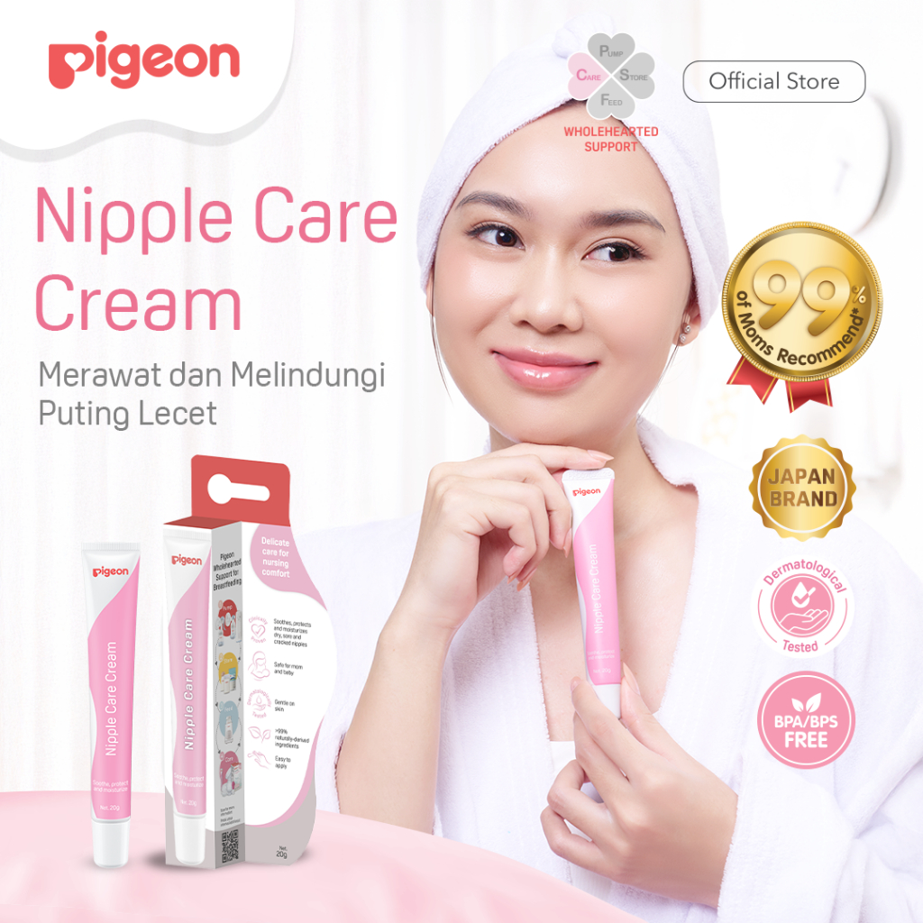PIGEON Nipple Care Cream 10ml Pelembab Puting Lecet Multifungsi Food Grade