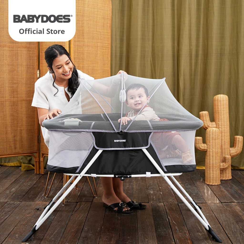 Babydoes Travee Cribs Baby Box Portable Travel Bed dengan Music Box & Kanopi Foto 6