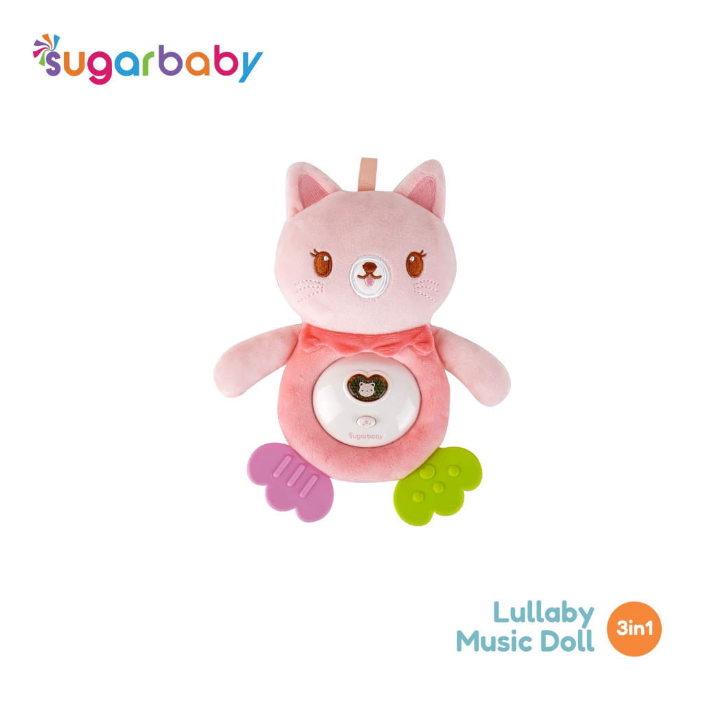 Boneka Musik Bayi Sugarbaby Lullaby Music Doll 3in1 Mainan Sensorik Teether Foto 7
