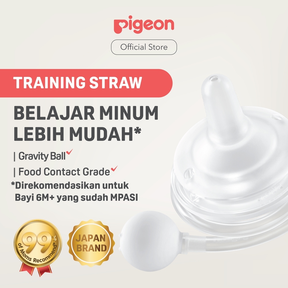 PIGEON SofTouch 2-Step Straw Set Sparepart Training & Drinking Straw Gravity Ball Anti Kolik