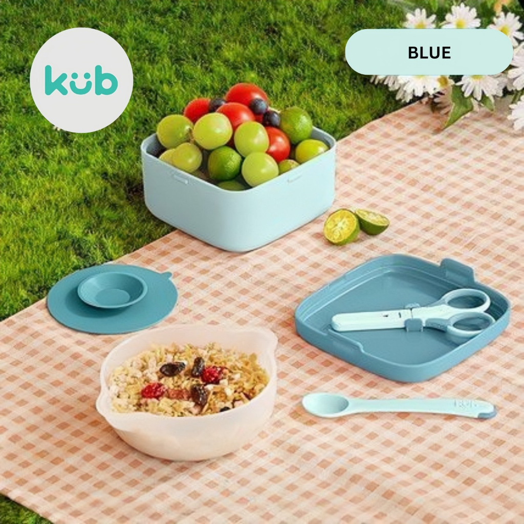 KUB Baby Bowl Travel Lunch Box Set 5in1 Mangkok MPASI Bayi Anti Tumpah 400ML Foto 6