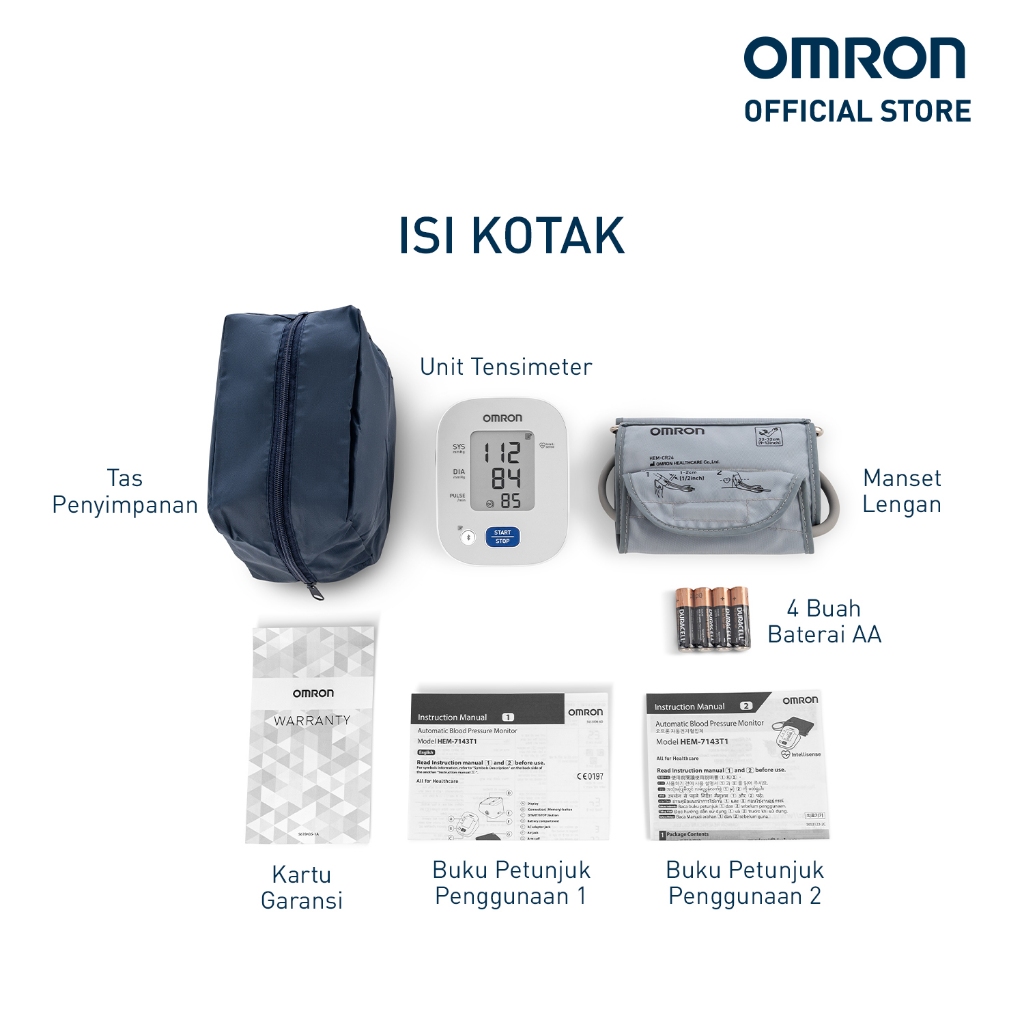 Omron HEM-7143T Tensimeter Digital Lengan Atas dengan Bluetooth Connect dan Teknologi IntelliSense Foto 4