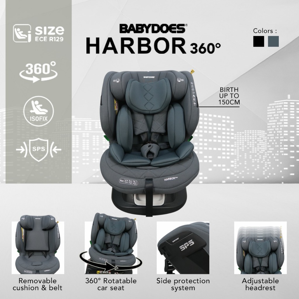 Babydoes Harbor Car Seat 360 Rotating Isofix ECE R129/03 Group 0+ Foto 6
