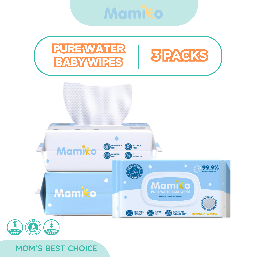 Mamiko Baby Wipes Pure Water Foto 5