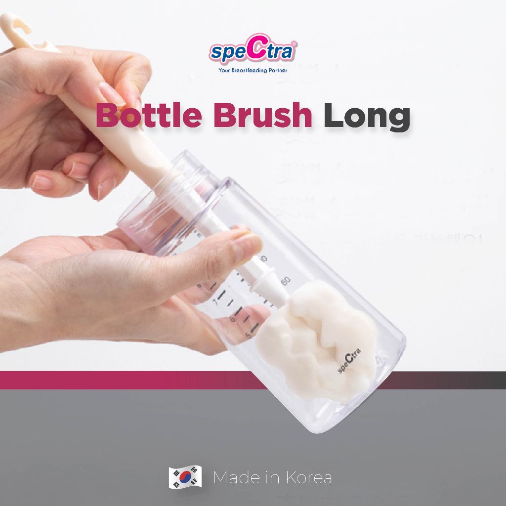 Sikat Botol Spectra Long Brush 2 Pcs Set Pembersih Botol Susu Bayi Foto 2