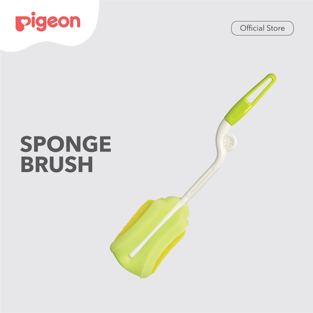 Sikat Botol Susu Pigeon Sponge Brush Pembersih Noda Lembut 360 Derajat