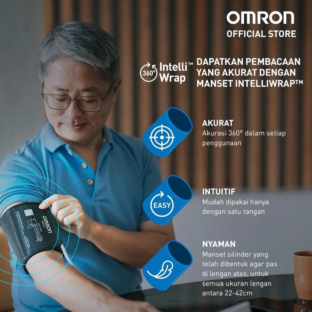 Tensimeter Digital Omron HEM-7156 dengan Manset IntelliWrap 360° dan Indikator Hipertensi Foto 3