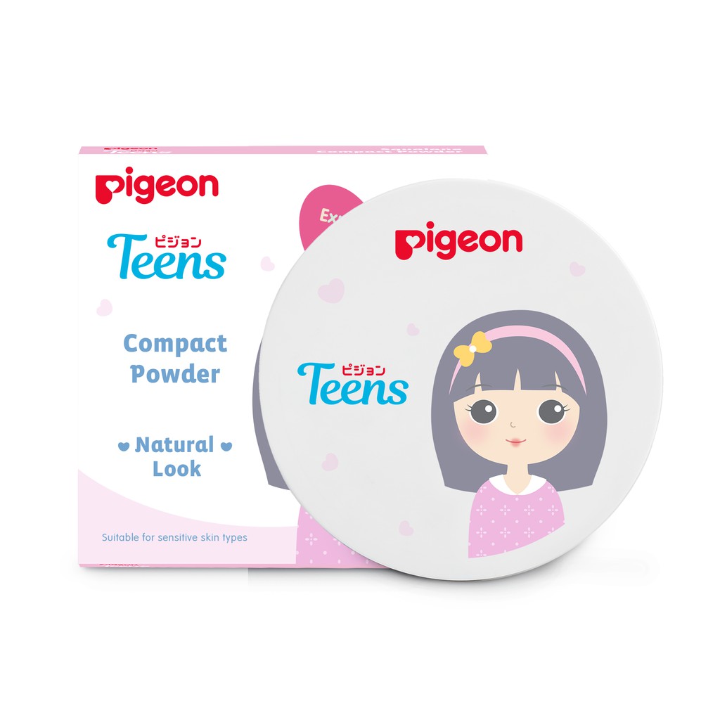 Pigeon TEENS Compact Powder Squalane 14Gr Bedak Padat Remaja Non-Acnegenic White