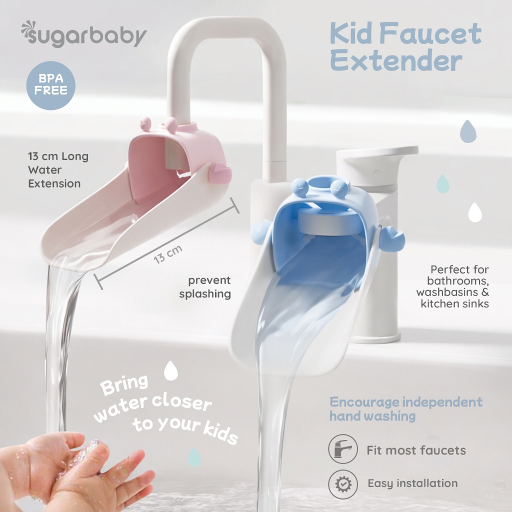 Sugarbaby Kid Faucet Extender Sambungan Keran Silikon Aman Anak BPA Free Dual Interface