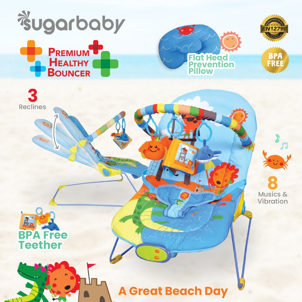 Baby Bouncer Sugar Baby Premium 3in1 dengan 8 Musik Getaran Bantal Anti Peyang BPA Foto 5