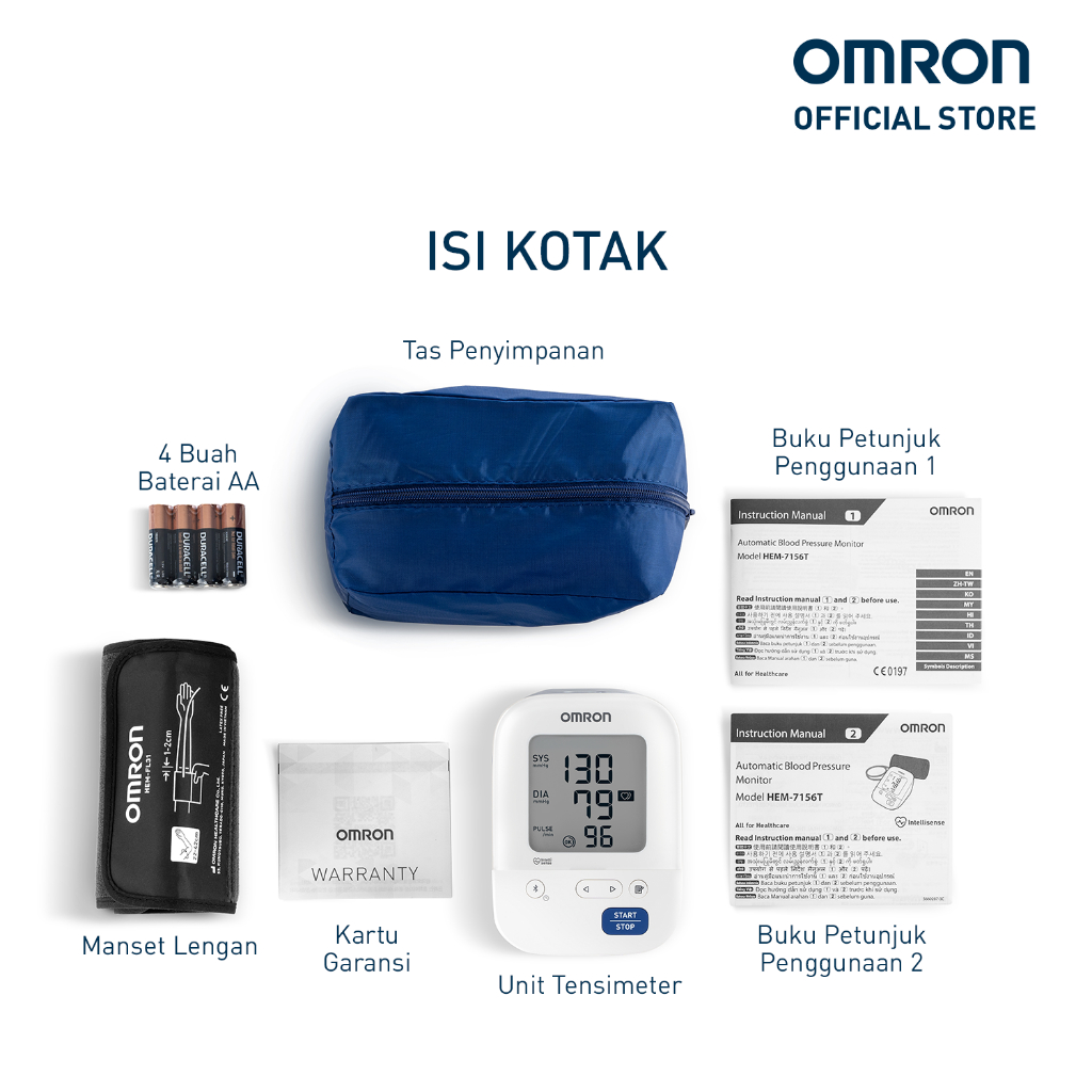 Omron Tensimeter Digital HEM-7155T Blood Pressure Monitor Lengan Atas Bluetooth IntelliWrap Foto 4