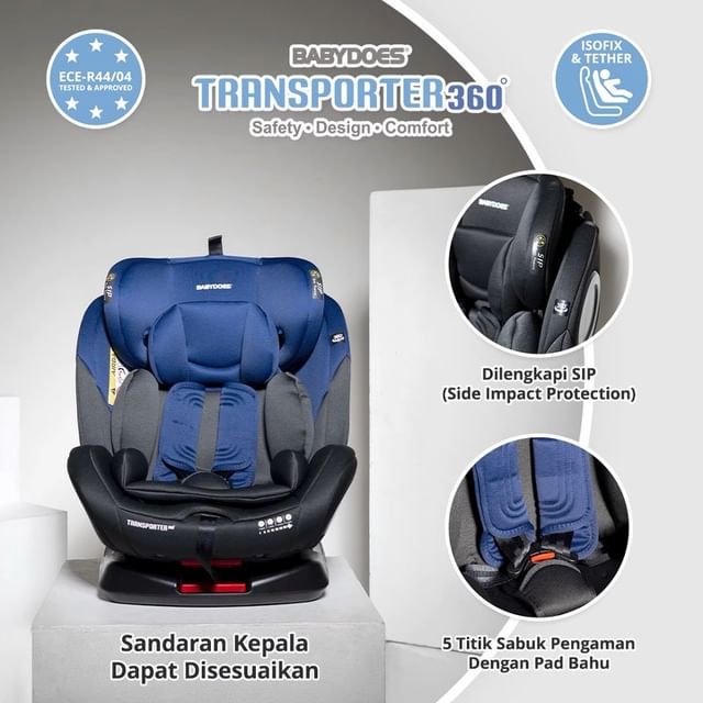 Babydoes Transporter Car Seat 360° untuk Bayi Newborn hingga 36 Kg dengan ISOFIX Foto 5