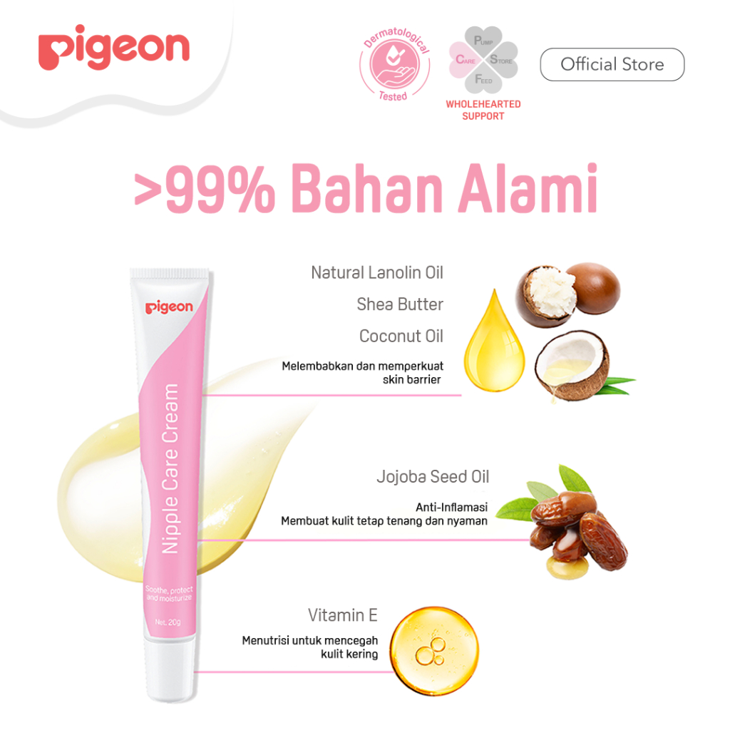 PIGEON Nipple Care Cream 10ml Pelembab Puting Lecet Multifungsi Food Grade Foto 3