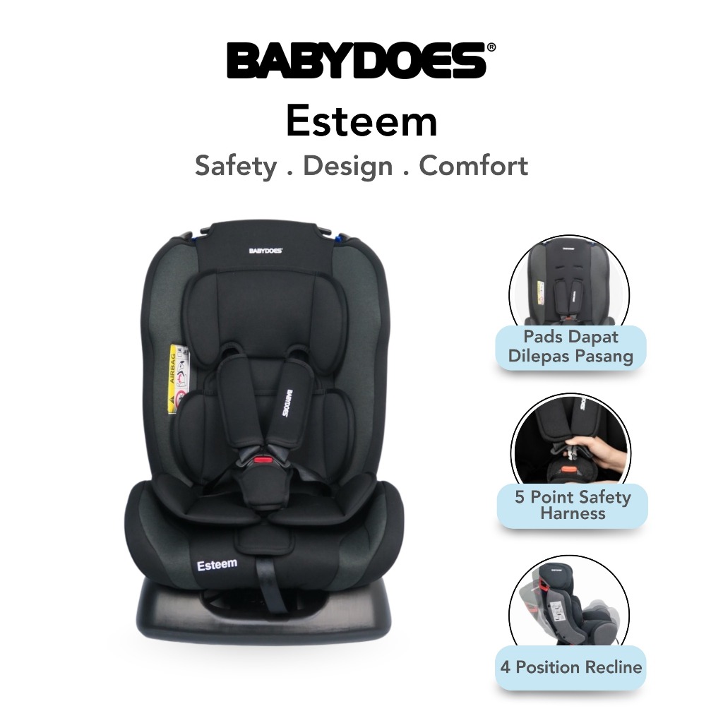 Car Seat Babydoes Esteem 0-25 kg ECE R44/04 5-Point Harness Recline 4 Posisi