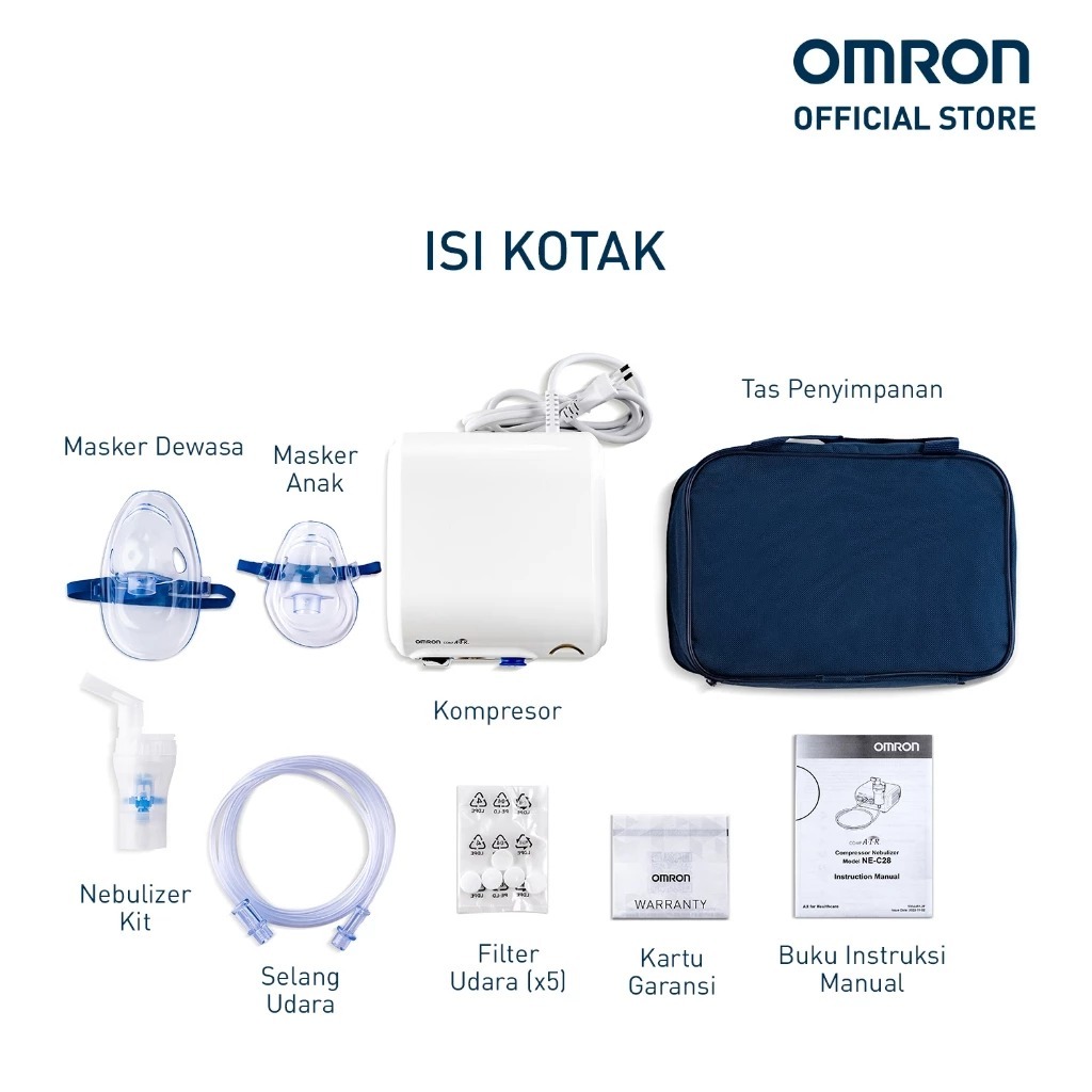 Omron Nebulizer NE-C28 Kompresor Terapi Pernapasan dengan Teknologi VVT Foto 3