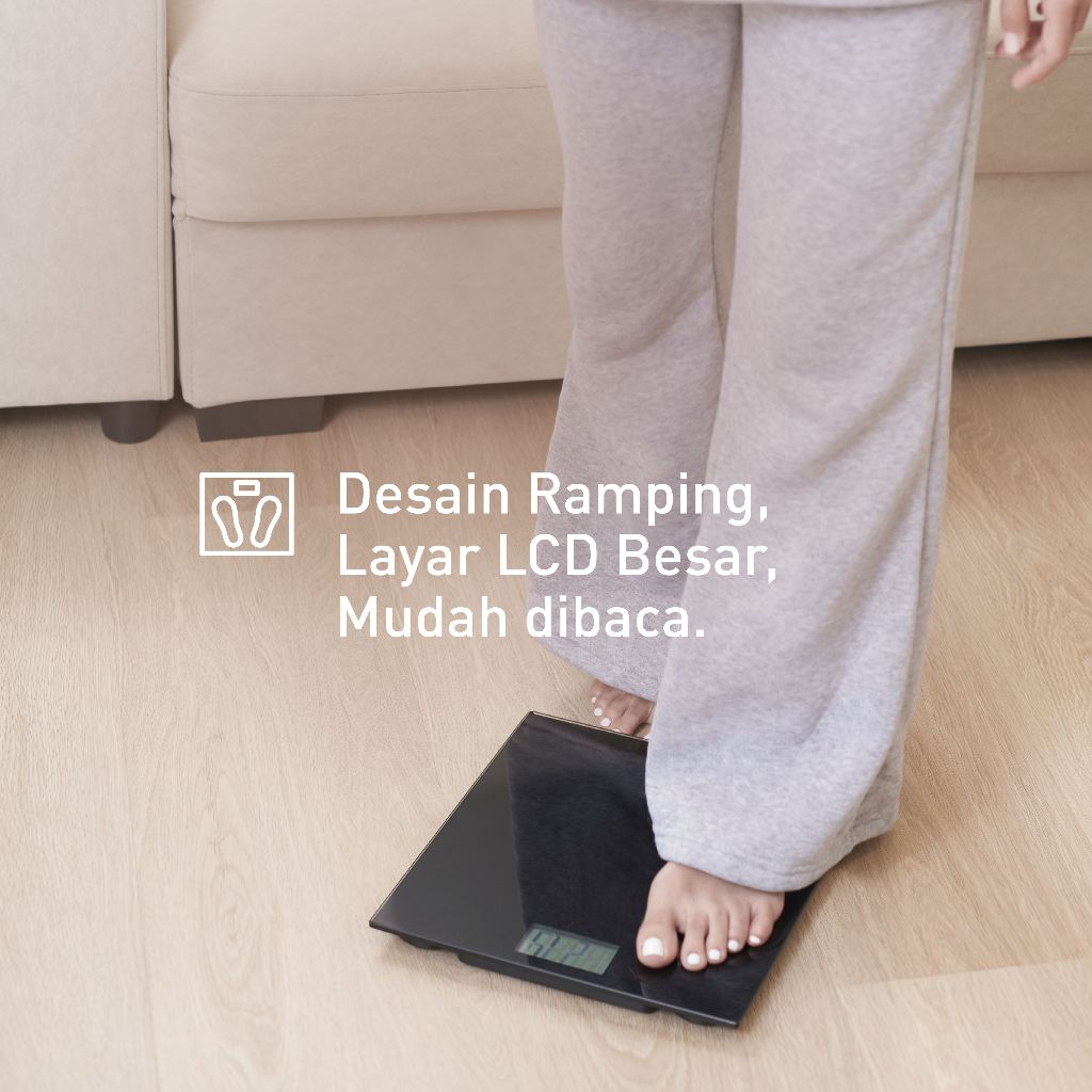 Timbangan Badan Digital Omron HN-289 LCD Tempered Glass Kapasitas 150 kg Foto 4