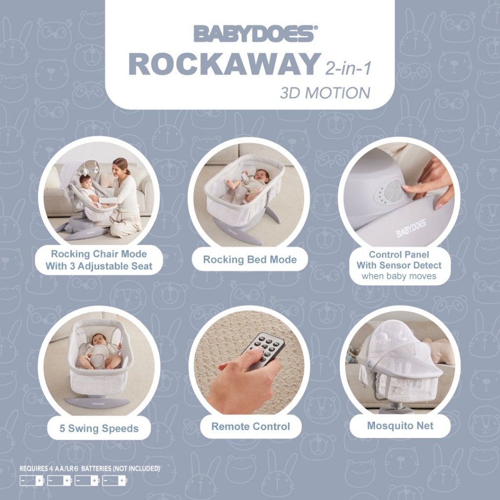 Ayunan Bayi Babydoes Rockaway 2-in-1 Swing 360 Derajat dengan Remote Control dan Bluetooth Foto 8