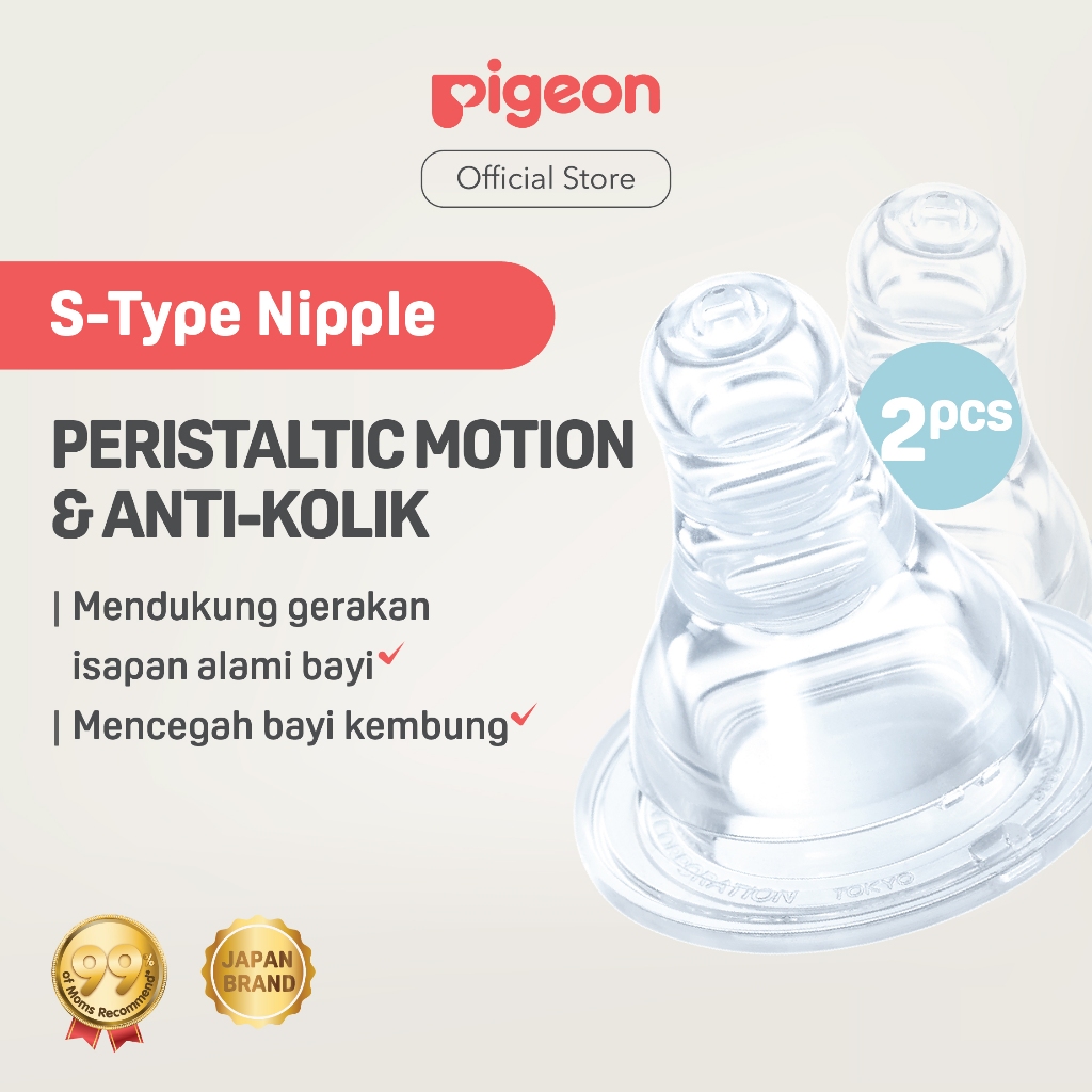 Dot Pigeon Peristaltic Slim Neck Nipple Ukuran L Box 2pcs Original Anti Kolik