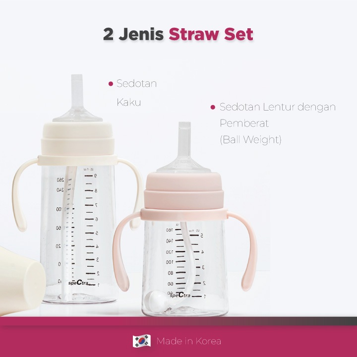 Sedotan Spectra Weighted Straw Set untuk Botol Susu Bayi 0-3 Bulan Foto 4