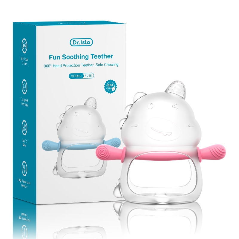 Dr.isla Teether Bayi YJ15 Silikon Food Grade BPA Free Anti-Isap Jari Mainan Gigitan 0-6 Foto 7