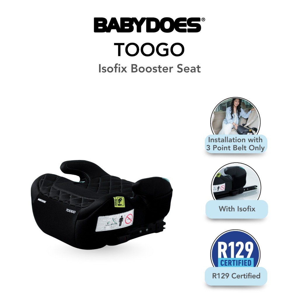 Babydoes TOOGO Booster Car Seat ISOFIX Certified R129 untuk Anak 125-150cm