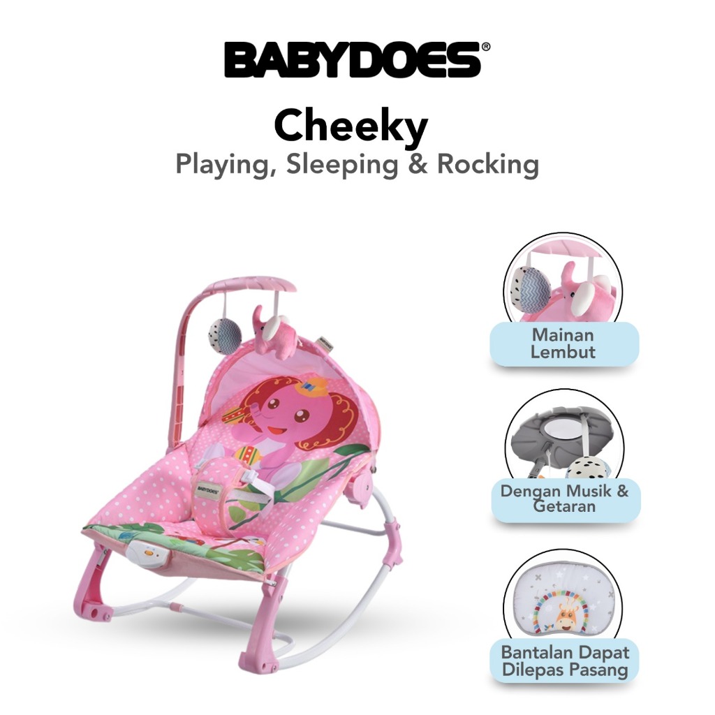 Babydoes Cheeky Baby Rocker Kursi Goyang Bayi 3 in 1 dengan Musik Getar dan