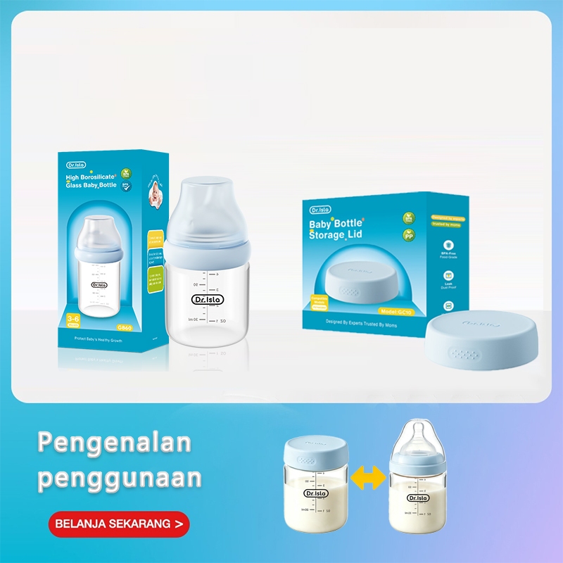 Botol ASI Kaca Dr.isla 90ml 160ml 240ml BPA Free Sertifikasi Kemenkes Foto 7
