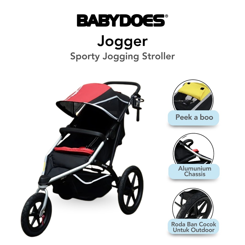 Stroller Babydoes Jogger 5016 3 Roda Untuk Jogging Shockbreaker Portable