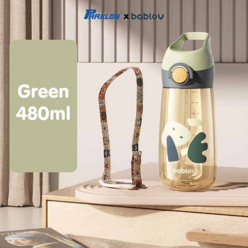 Botol Minum Anak Mamiko Bablov PPSU 480ml dengan Sedotan 2 Mode Tahan Bocor