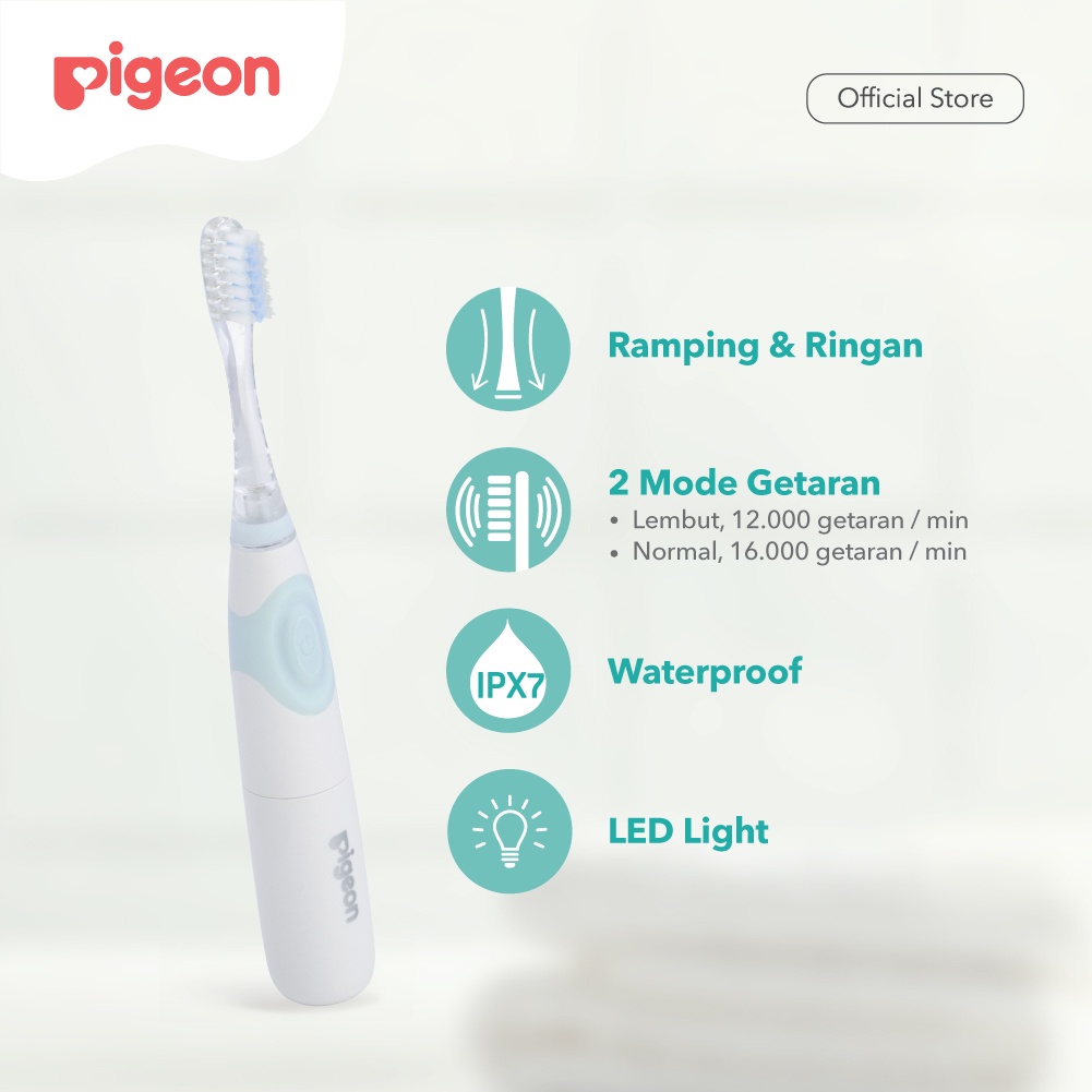 Pigeon Electric Finishing Toothbrush Sikat Gigi Elektrik Bayi 12+ Bulan dengan Lampu LED Foto 3