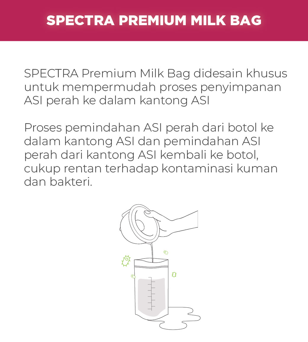 Kantong ASI Spectra Premium dengan Connector 10 Pcs untuk Pompa ASI Elektrik Foto 5