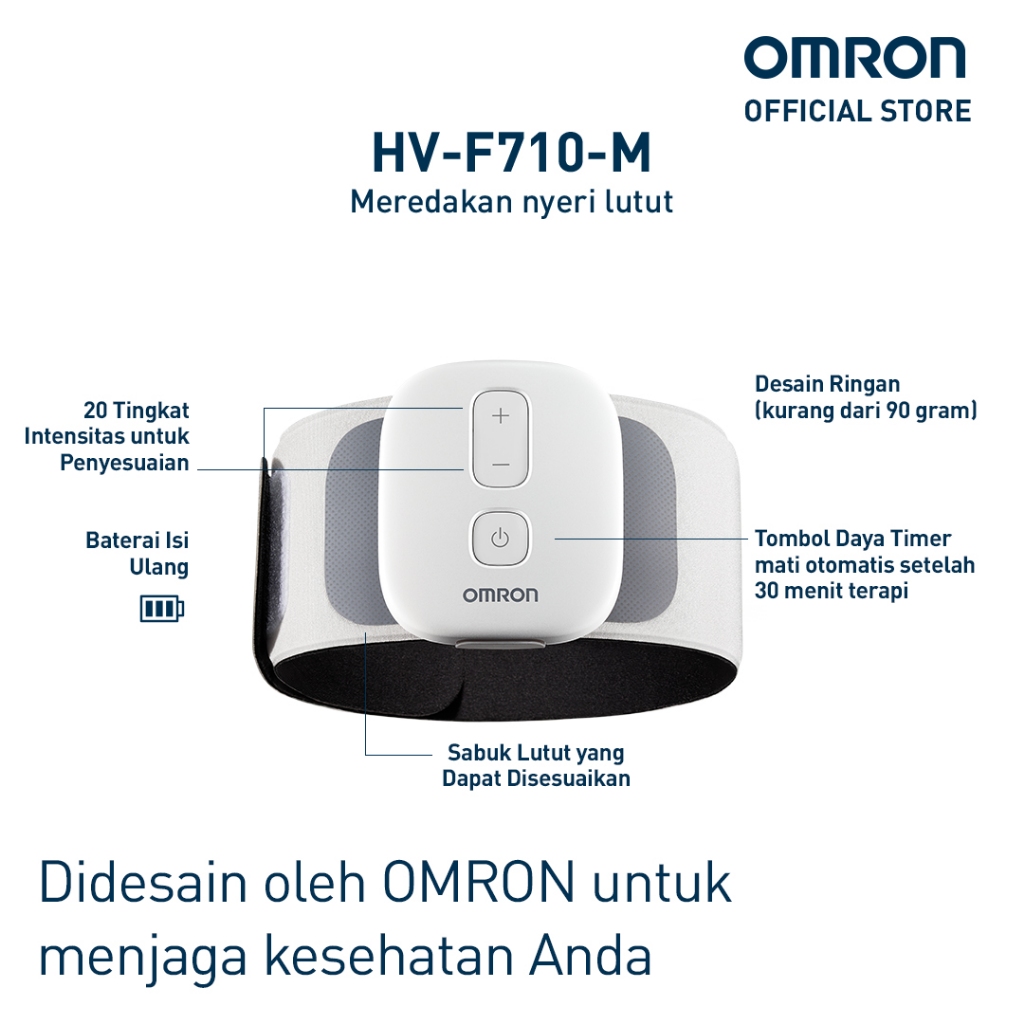 Omron HV-F710-M Knee TENS Massager Alat Terapi Lutut Wireless Rechargeable Foto 2