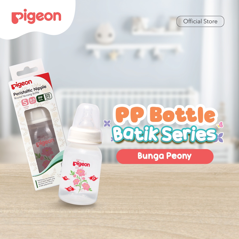 Pigeon Botol Susu SlimNeck PP RP 120ml Batik Ayam Pegar Nipple S-Type Anti Kolik Foto 4