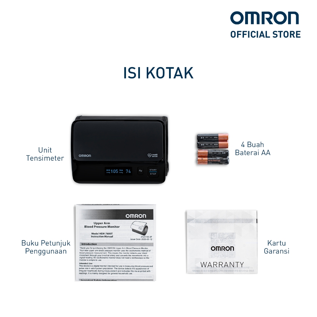 Tensiometer Omron HEM-7600T Upper Arm Intellisense Intelli Wrap Cuff Made in Japan Foto 8