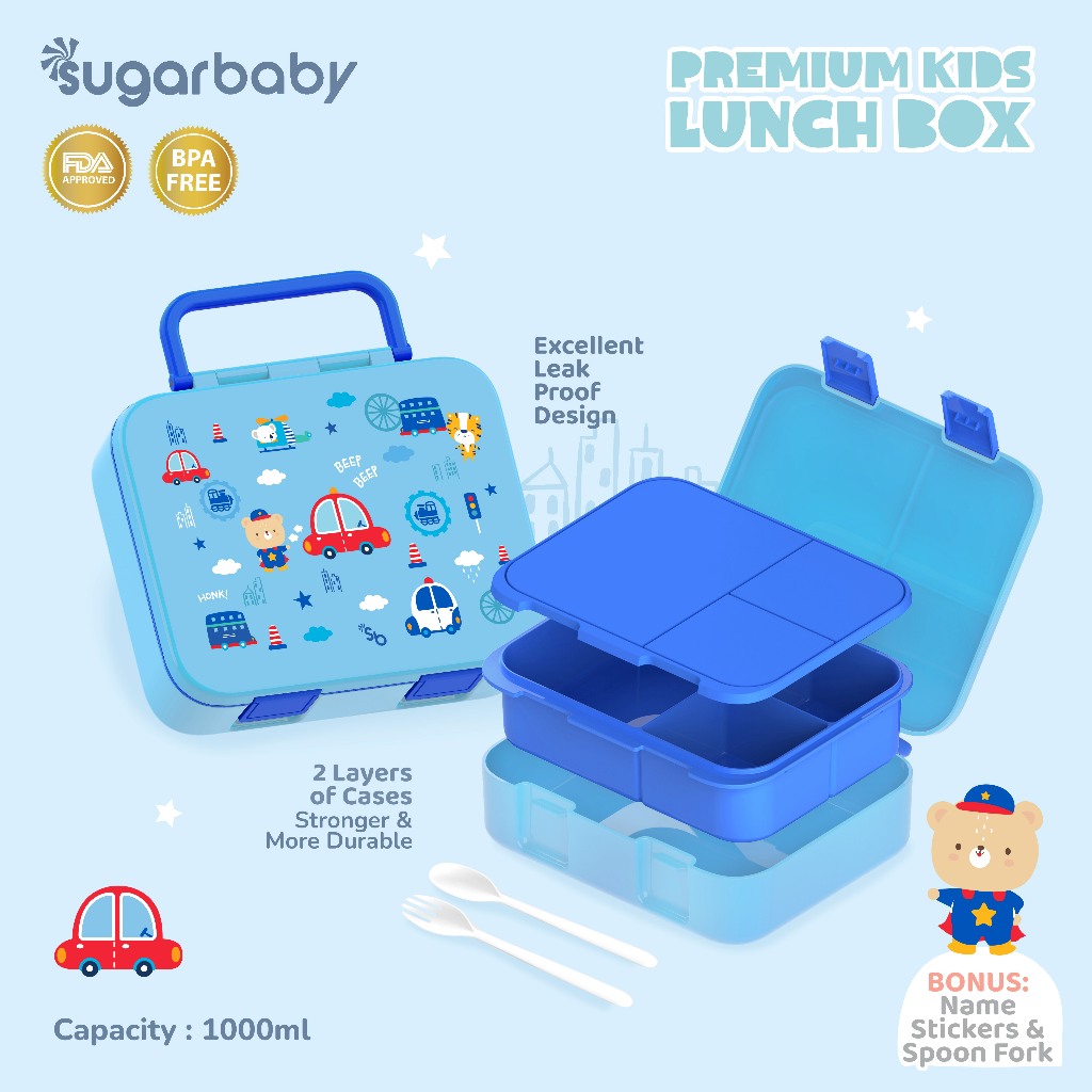 Kotak Bekal Anak Sugarbaby Premium Kids Lunch Box 650ml BPA Free Anti Bocor Foto 7
