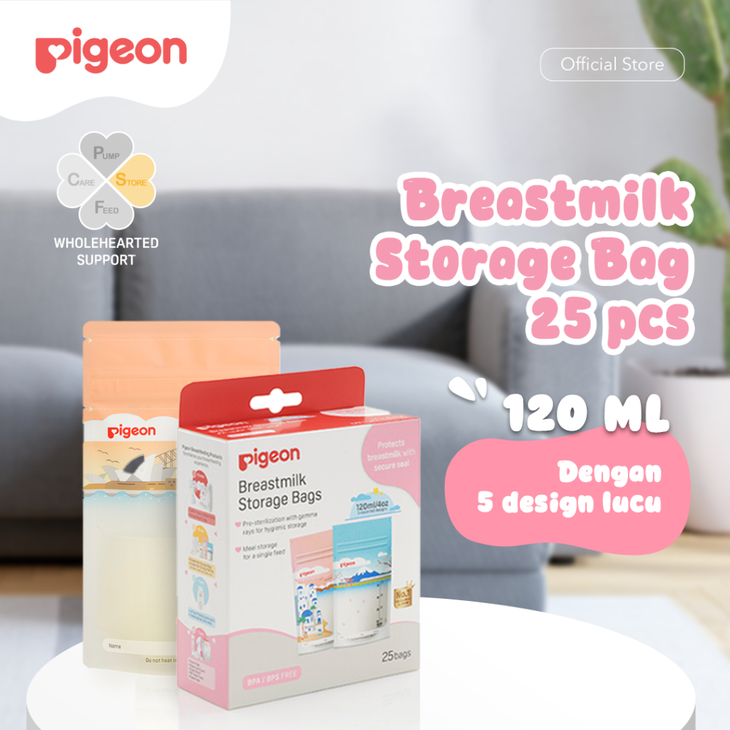 Kantong ASI PIGEON BreastMilk Storage Bag Anti Bocor Klip Ganda Ukuran 120ml atau 180ml Foto 5