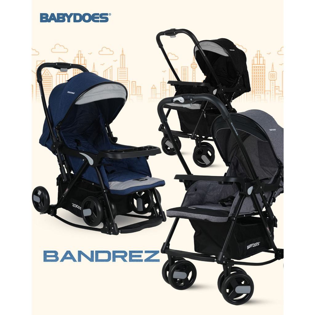 Stroller Bayi Babydoes Bandrez Reversible Handle Rocking Mode Multifungsi