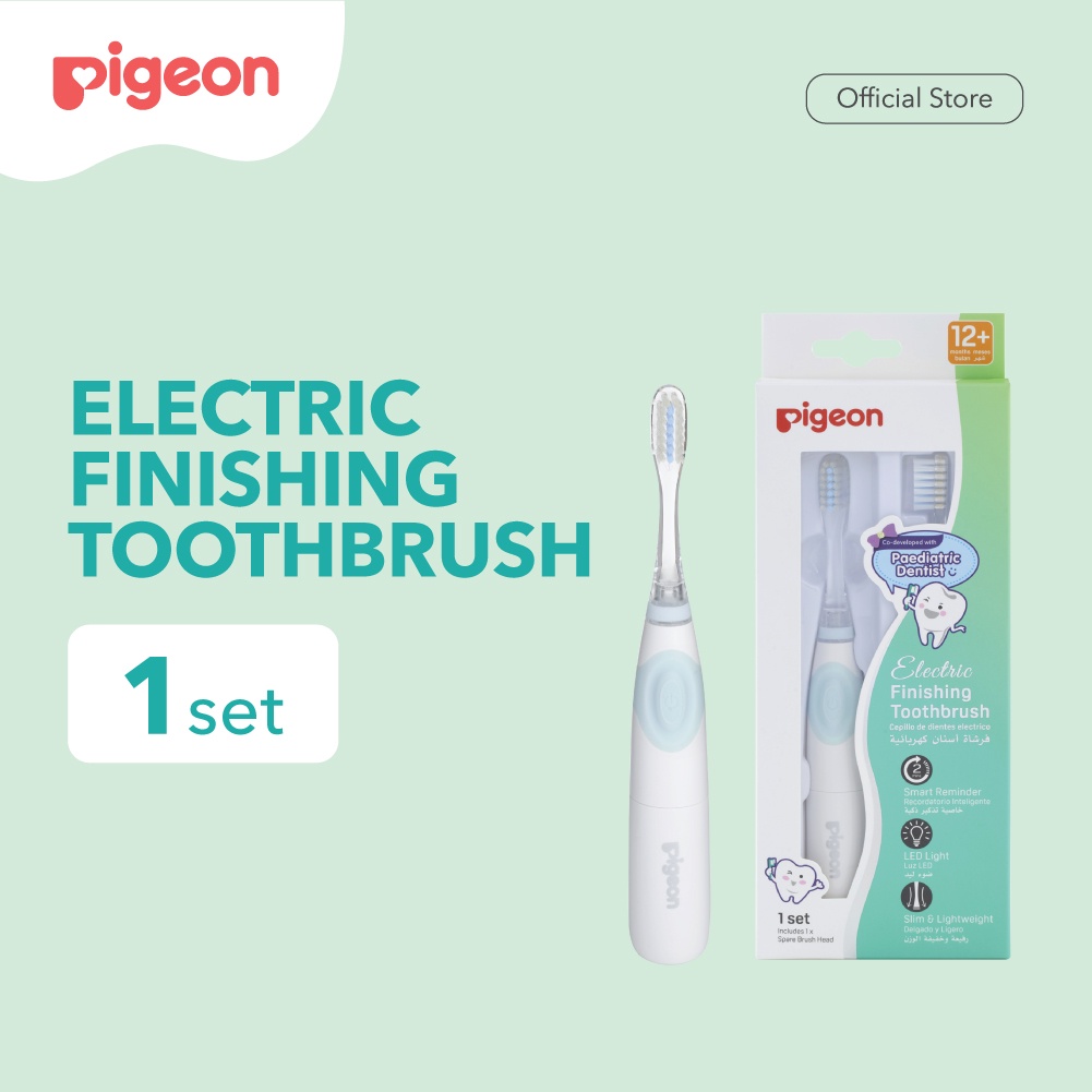 Pigeon Electric Finishing Toothbrush Sikat Gigi Elektrik Bayi 12+ Bulan dengan Lampu LED