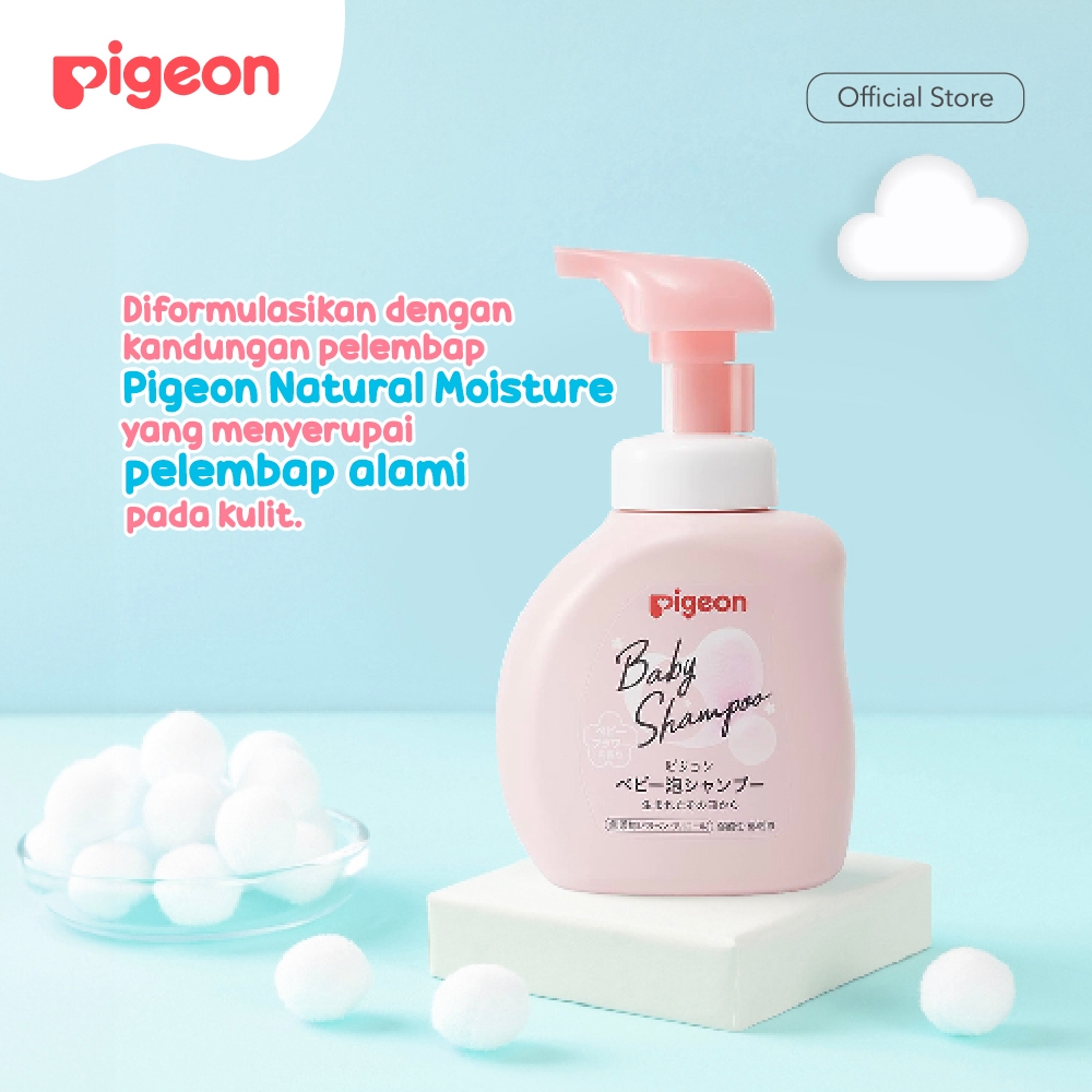 Shampoo Bayi Pigeon Baby Foam Shampoo 350ml Pump Busa Lembut Hypoallergenic Foto 4
