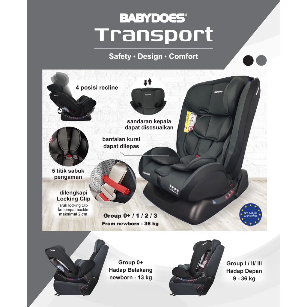 Babydoes Transport Car Seat Grup 0+/I/II/III 5 Point Harness ECE R44/04 Foto 5