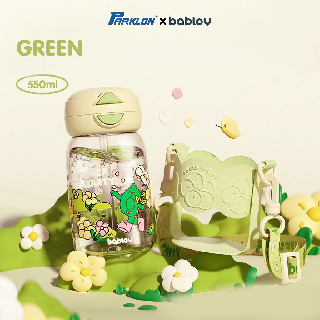 Botol Minum Anak Mamiko Bablov 2-in-1 Tritan 550ml dengan Sedotan & Tutup Teguk Foto 8