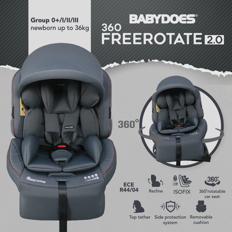 Babydoes Free Rotate 2.0 Car Seat 360° ISOFIX Group 0+/I/II/III Newborn - 36 Kg Foto 5