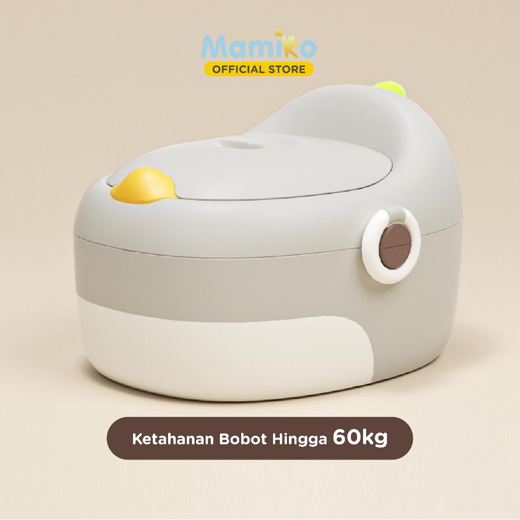 Mamiko All-in-One Potty Training Set Toilet Anak Duduk Portable 4 Fase Abu-abu Foto 6