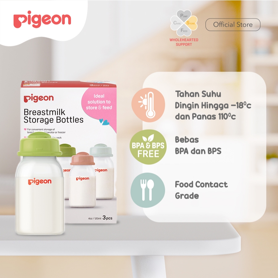 Botol Penyimpanan ASI Pigeon PP Set Hemat 50 ml 6pcs & 120 ml 3pcs Foto 3