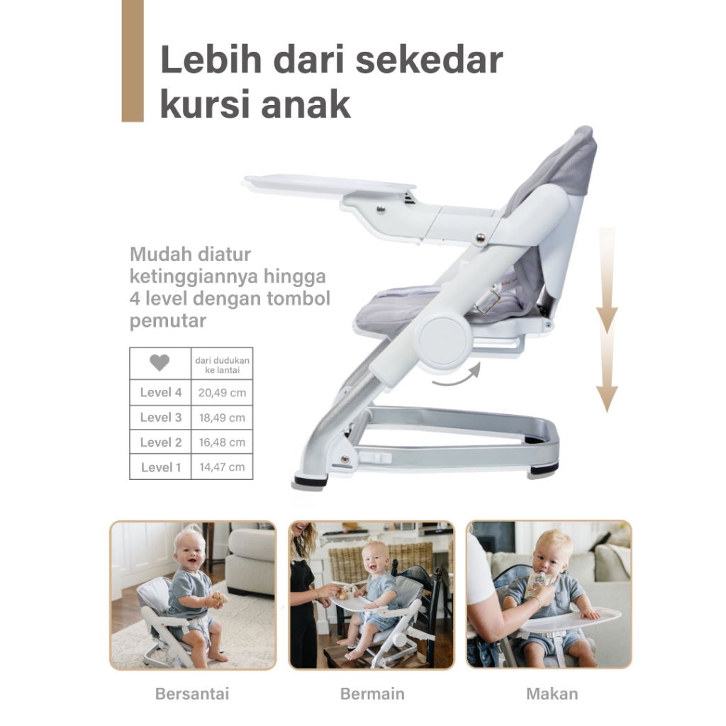 Unilove Baby Booster Go White Grey Foto 4