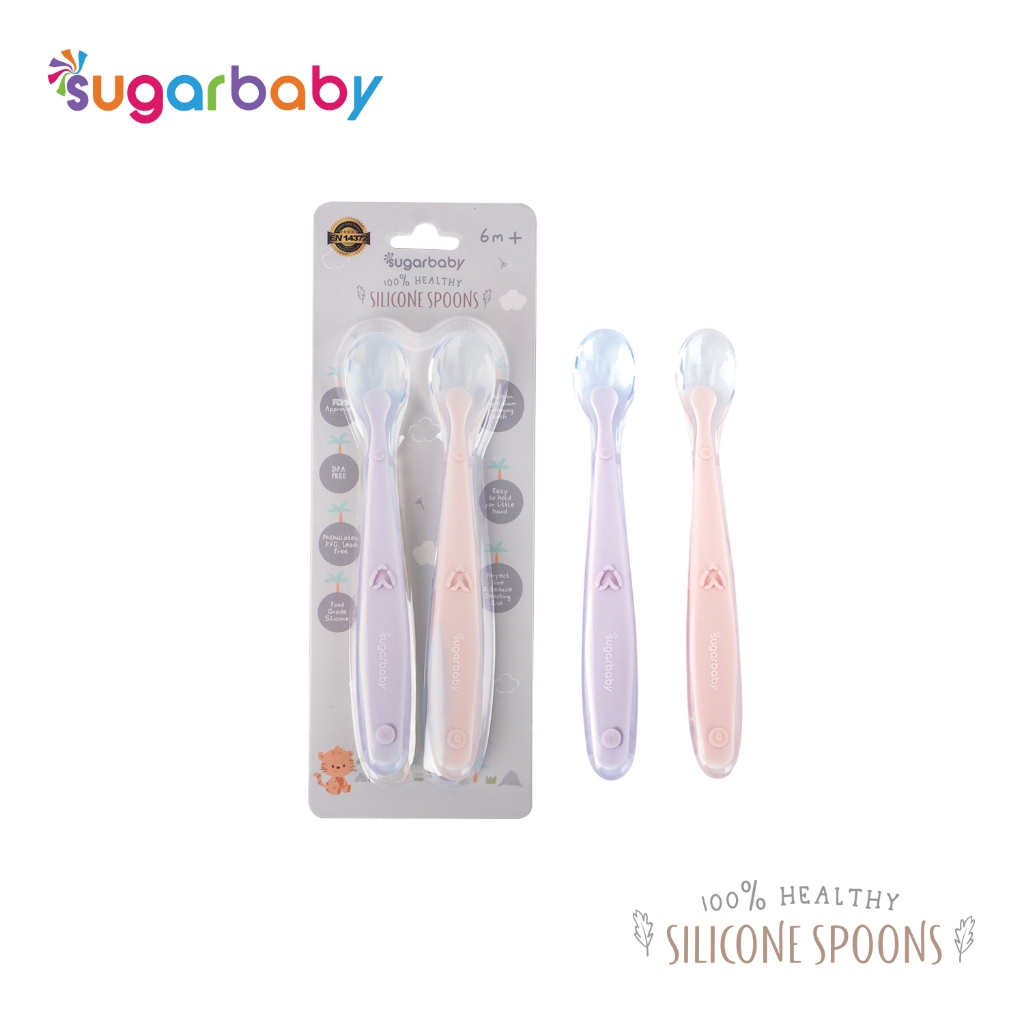 Sugarbaby Healthy Silicone Spoon 2 Set 1 Sendok Dengan Case BPA Free Food Grade Foto 7