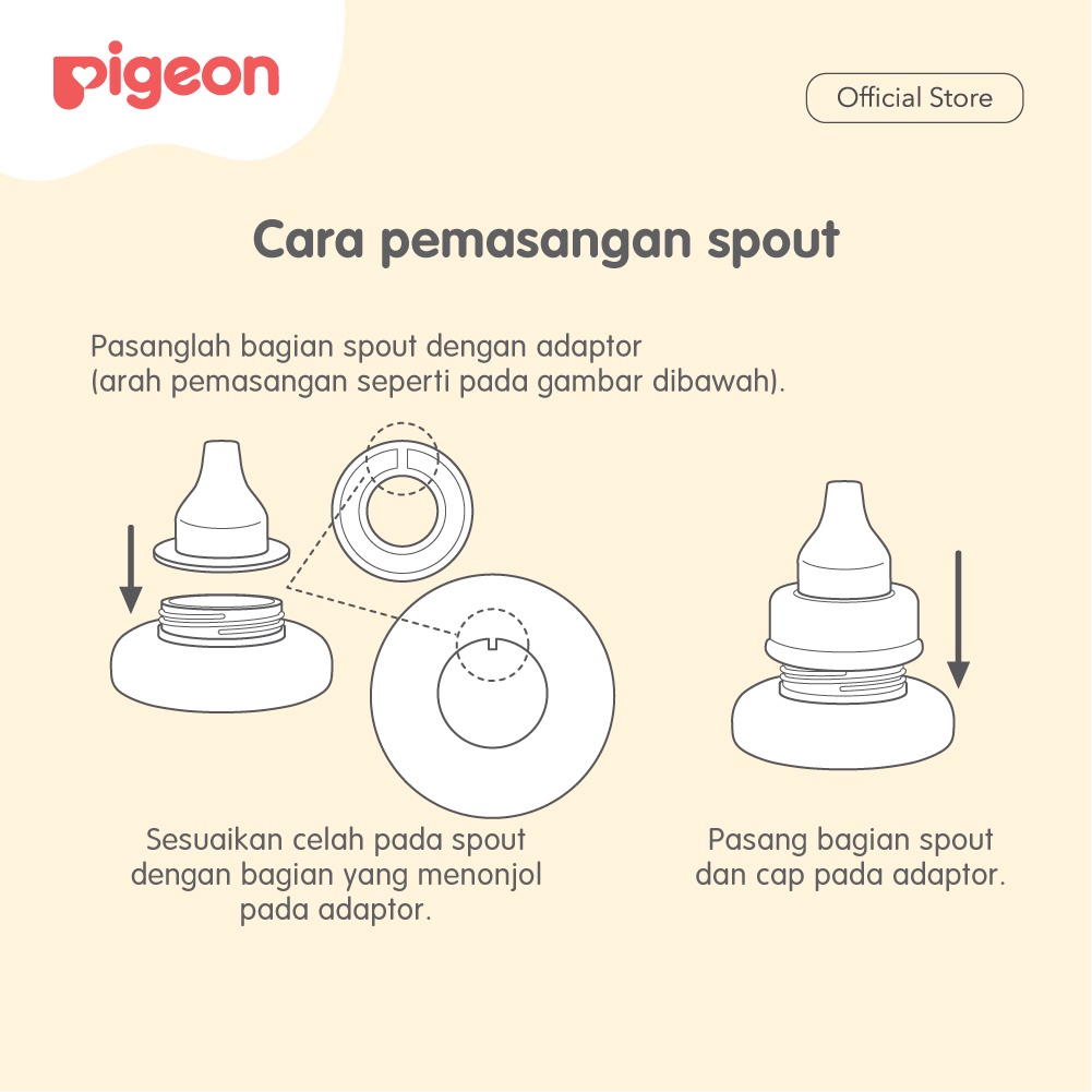 PIGEON MagMag Spout Cup Spare Spout Original Untuk Tipe Slim Neck Foto 3